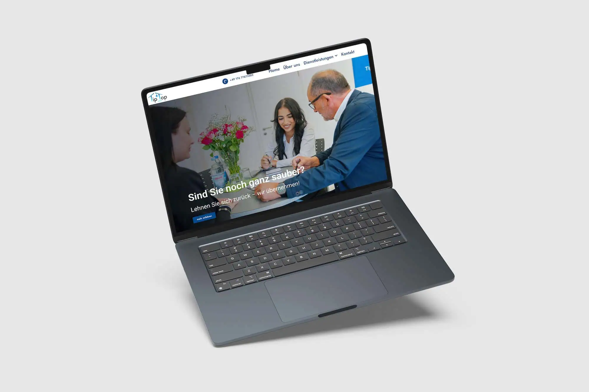 Website für TipTopClean Reinigungsfirma in Konstanz – Webdesign von LEOSA