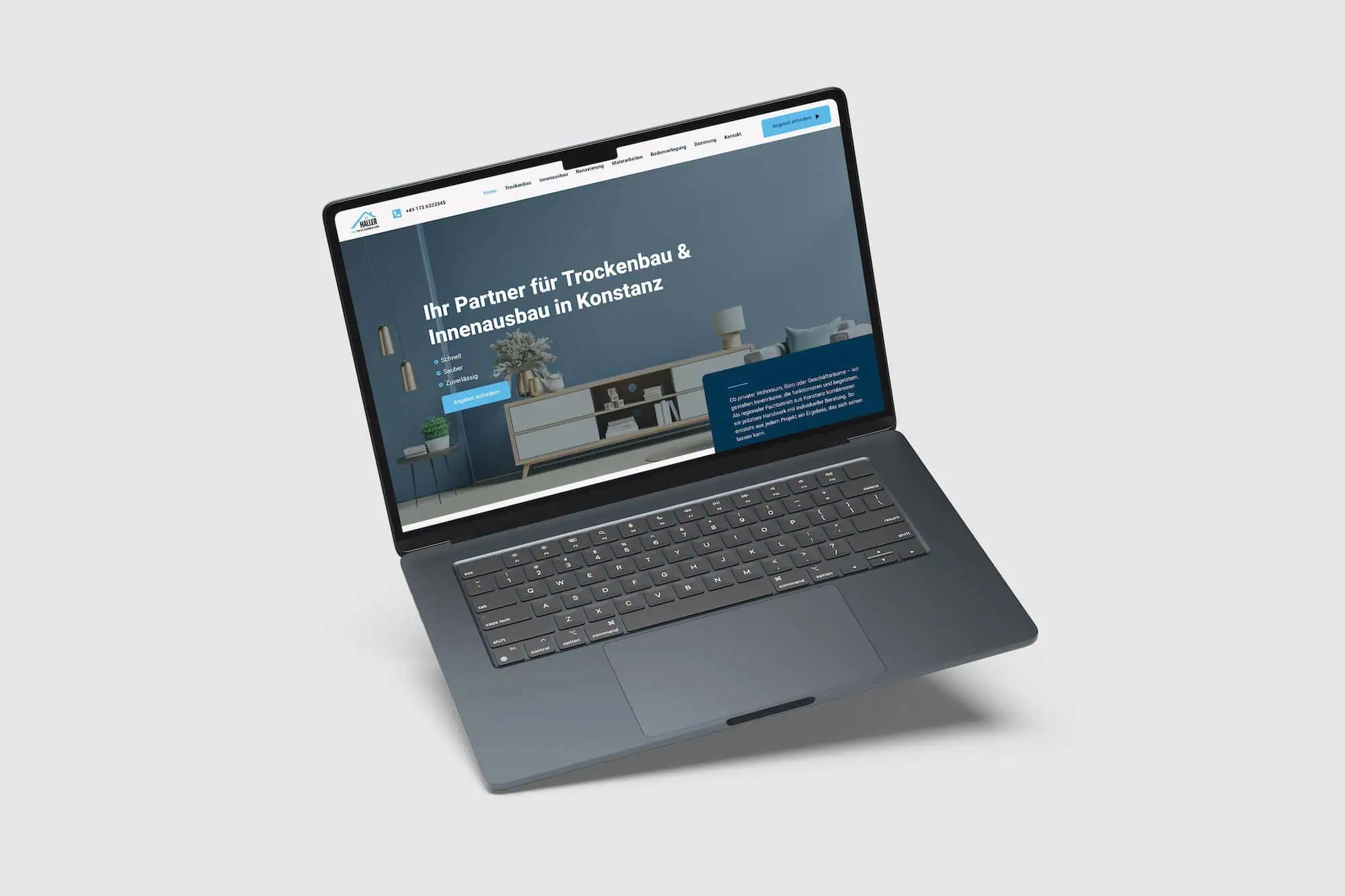Website einer Trockenbaufirma in Konstanz – erstellt von LEOSA Werbeagentur