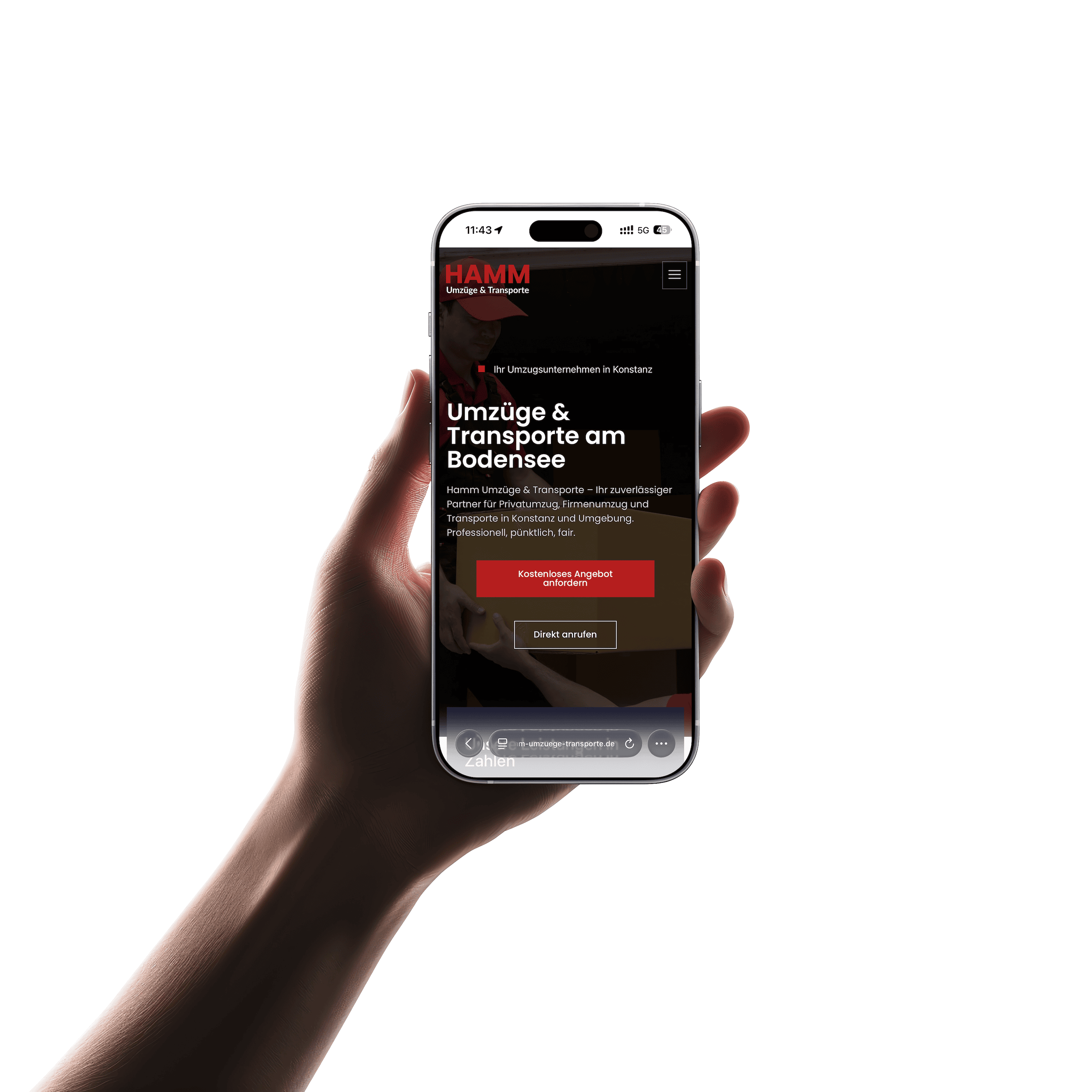 Website für Umzüge und Transporte am Bodensee – Webdesign von LEOSA