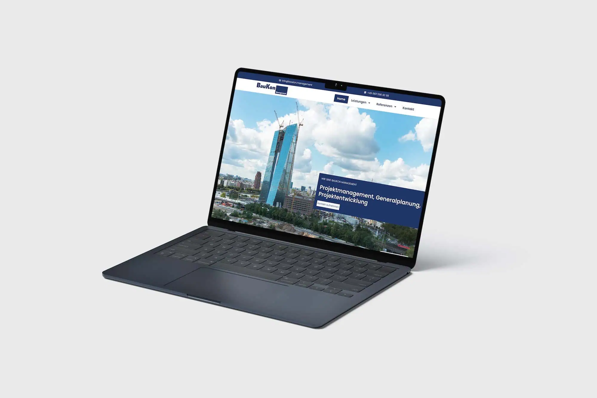 Website für baukon management – Webdesign von LEOSA